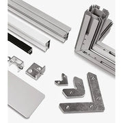 Montagematerial für Textilspannrahmen - Aluminium Montagematerial für Textilspannrahmen - Aluminium