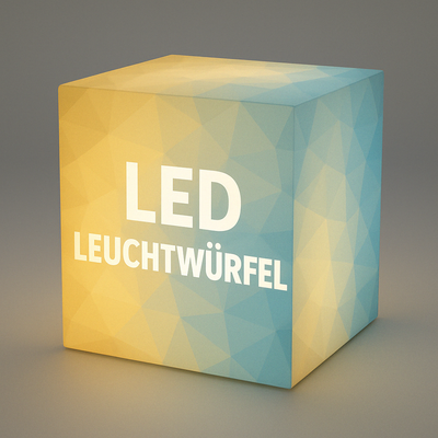 LED Messewürfel beleuchtet